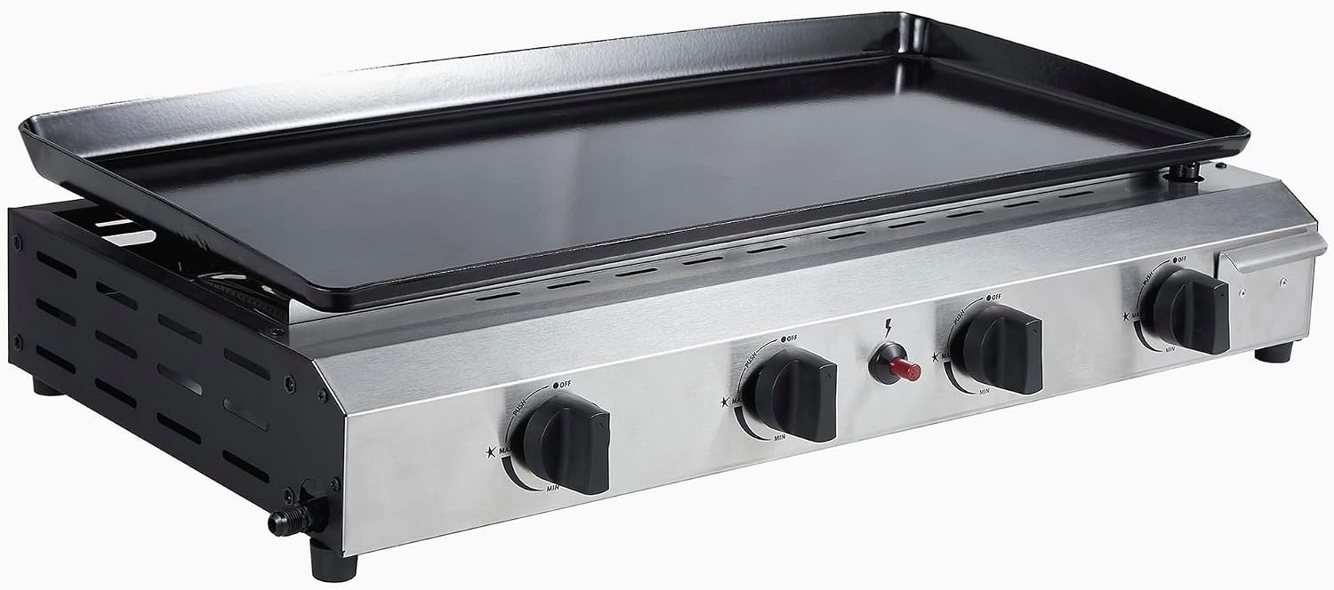 WERKA PRO Gasbarbecue met 4 branders 73 x 34 cm - Zilver
