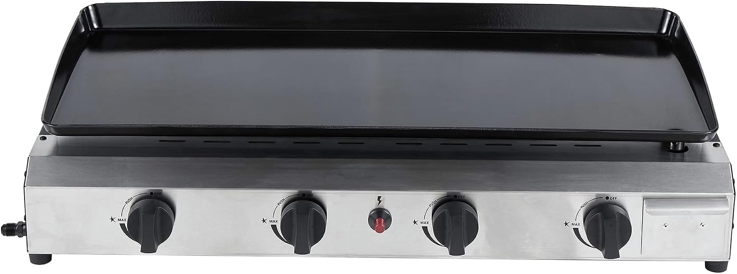 WERKA PRO Gasbarbecue met 4 branders 73 x 34 cm - Zilver