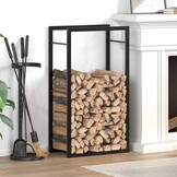 vidaXL Haardhoutrek 50x28x94 cm staal matzwart