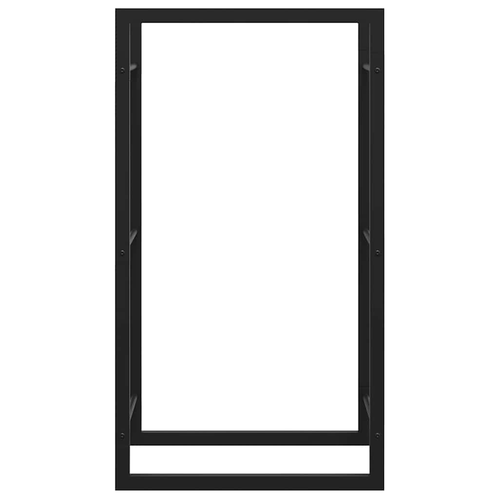 vidaXL Haardhoutrek 50x28x94 cm staal matzwart