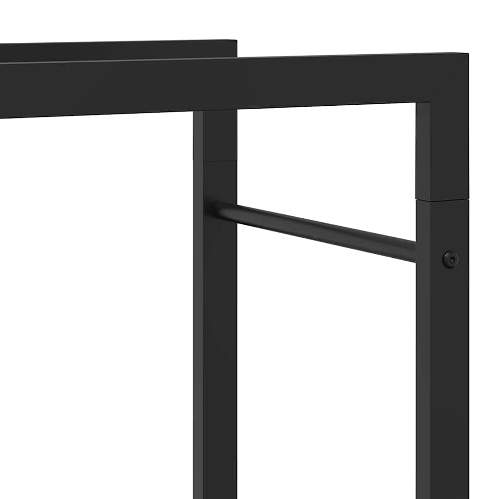 vidaXL Haardhoutrek 50x28x94 cm staal matzwart