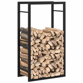 vidaXL Haardhoutrek 50x28x94 cm staal matzwart