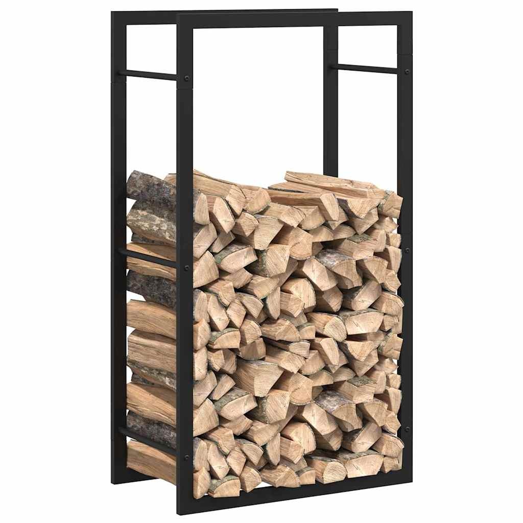 vidaXL Haardhoutrek 50x28x94 cm staal matzwart