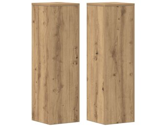 vidaXL Plantenstandaards 2 st 25x25x80 cm hout artisanaal eikenkleurig