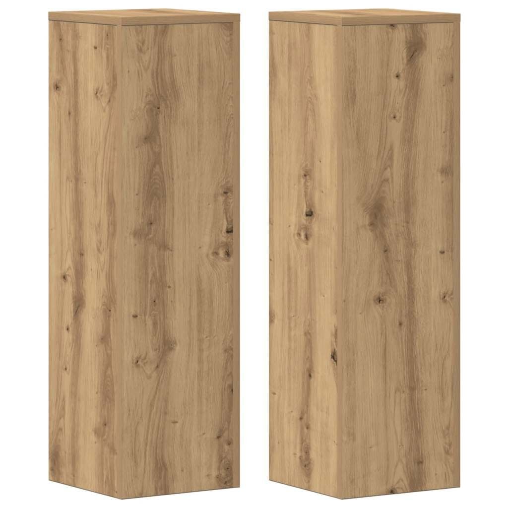 vidaXL Plantenstandaards 2 st 25x25x80 cm hout artisanaal eikenkleurig