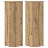 vidaXL Plantenstandaards 2 st 25x25x80 cm hout artisanaal eikenkleurig