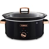 Tower Infinity Slow Cooker - 6,5 Liter - Zwart en Roségoud