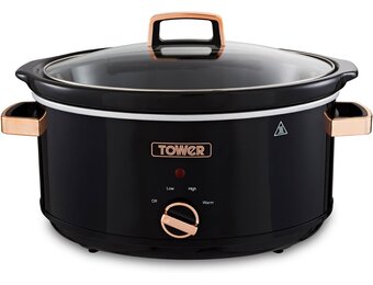 Tower Infinity Slow Cooker - 6,5 Liter - Zwart en Roségoud