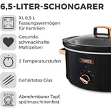 Tower Infinity Slow Cooker - 6,5 Liter - Zwart en Roségoud