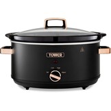 Tower Infinity Slow Cooker - 6,5 Liter - Zwart en Roségoud