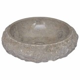 vidaXL Gootsteen Ø40x12 cm marmer grijs
