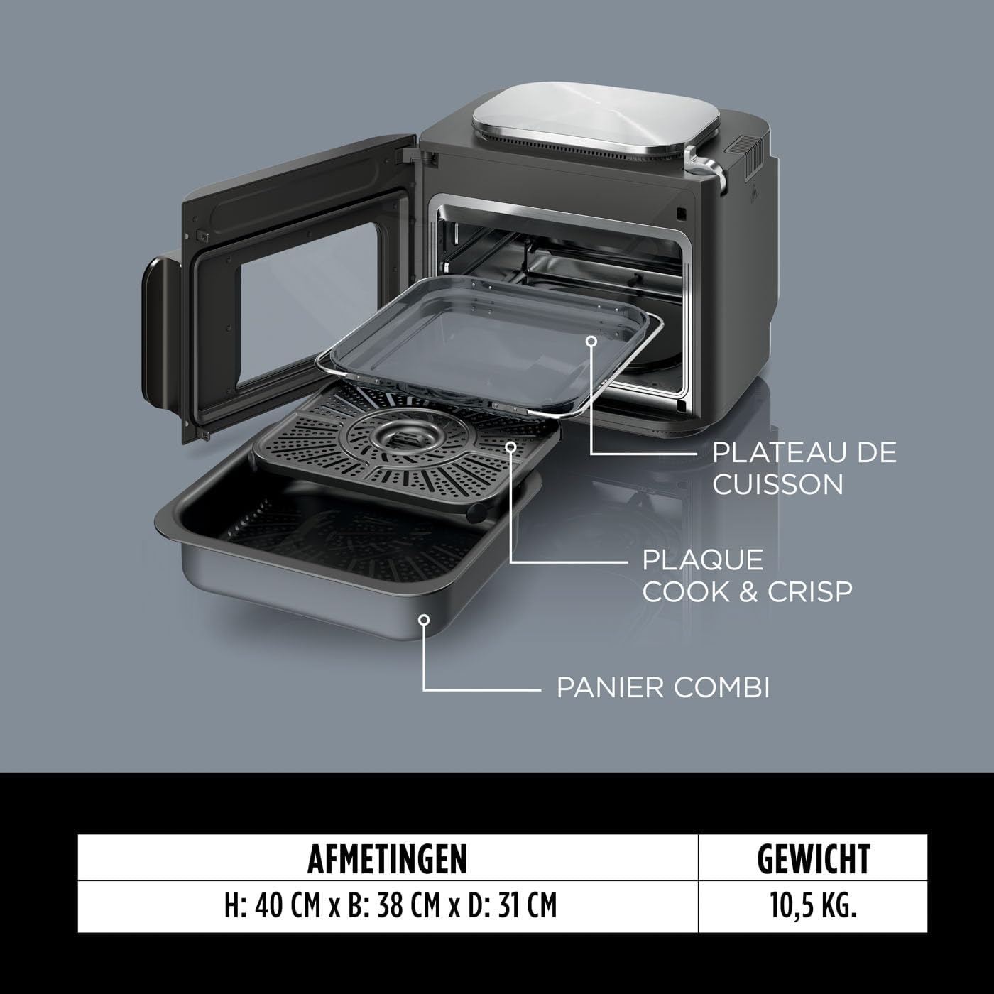 Ninja Combi 12-in-1 Multi-Cooker, Oven & Airfryer, Grijs, SFP700EU