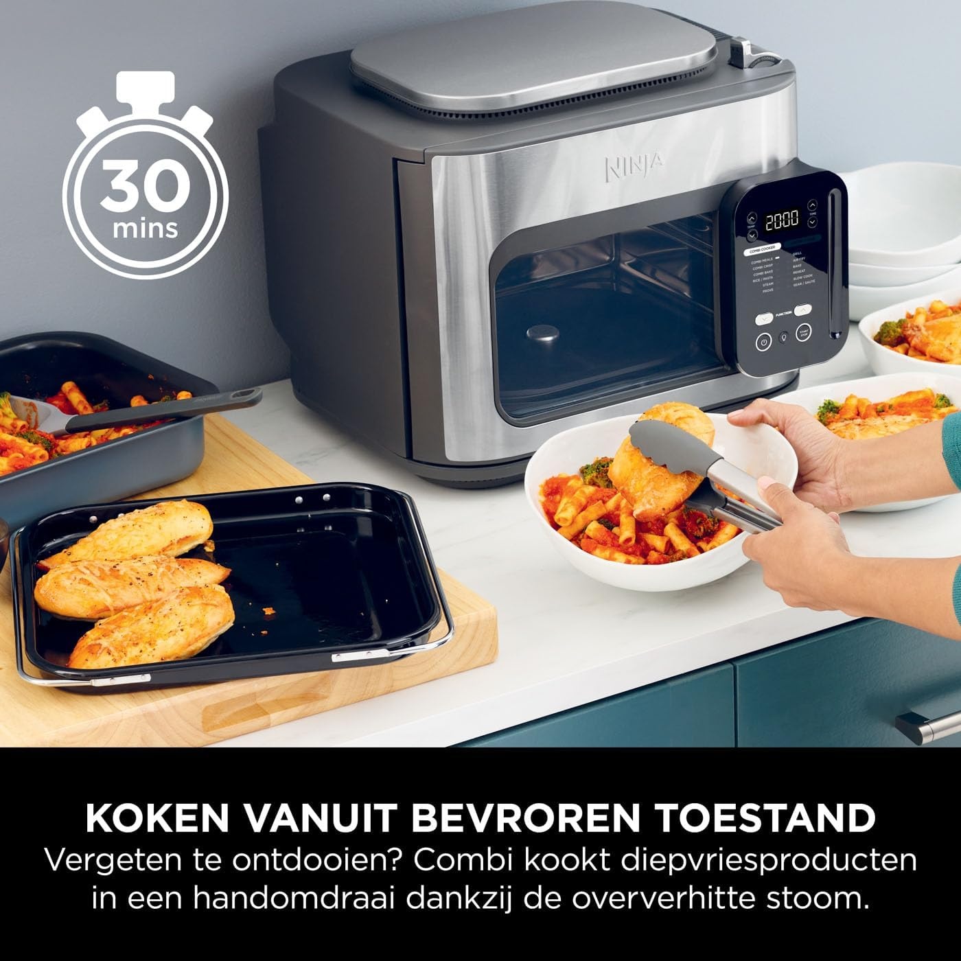 Ninja Combi 12-in-1 Multi-Cooker, Oven & Airfryer, Grijs, SFP700EU