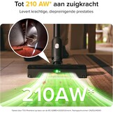 roborock H60 Ultra draadloze stofzuiger, 210 AW, 90 minuten looptijd, flexibele slang 90 graden, led-stofherkenning, anti-klitteborstel voor tapijten, vloeren en dierenharen