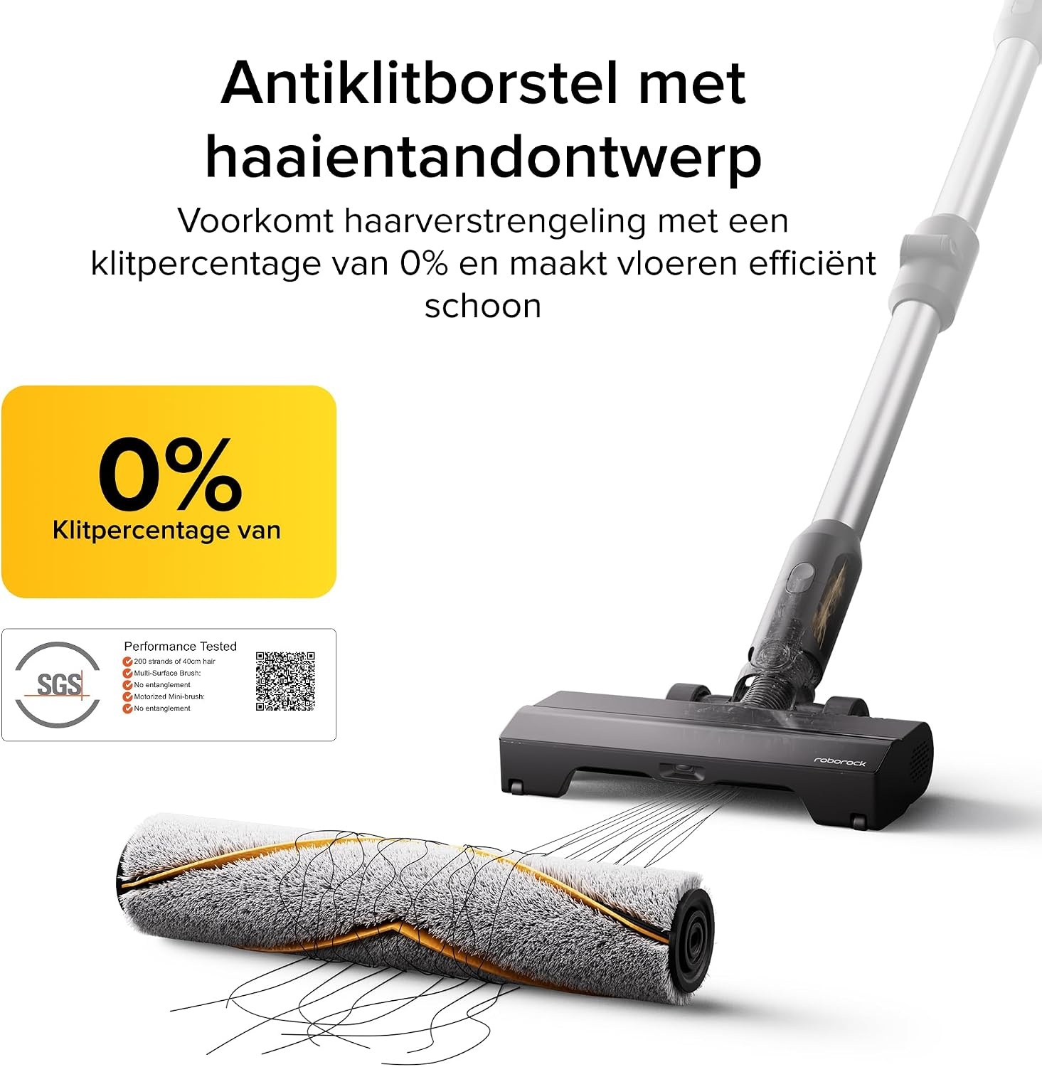 roborock H60 Ultra draadloze stofzuiger, 210 AW, 90 minuten looptijd, flexibele slang 90 graden, led-stofherkenning, anti-klitteborstel voor tapijten, vloeren en dierenharen