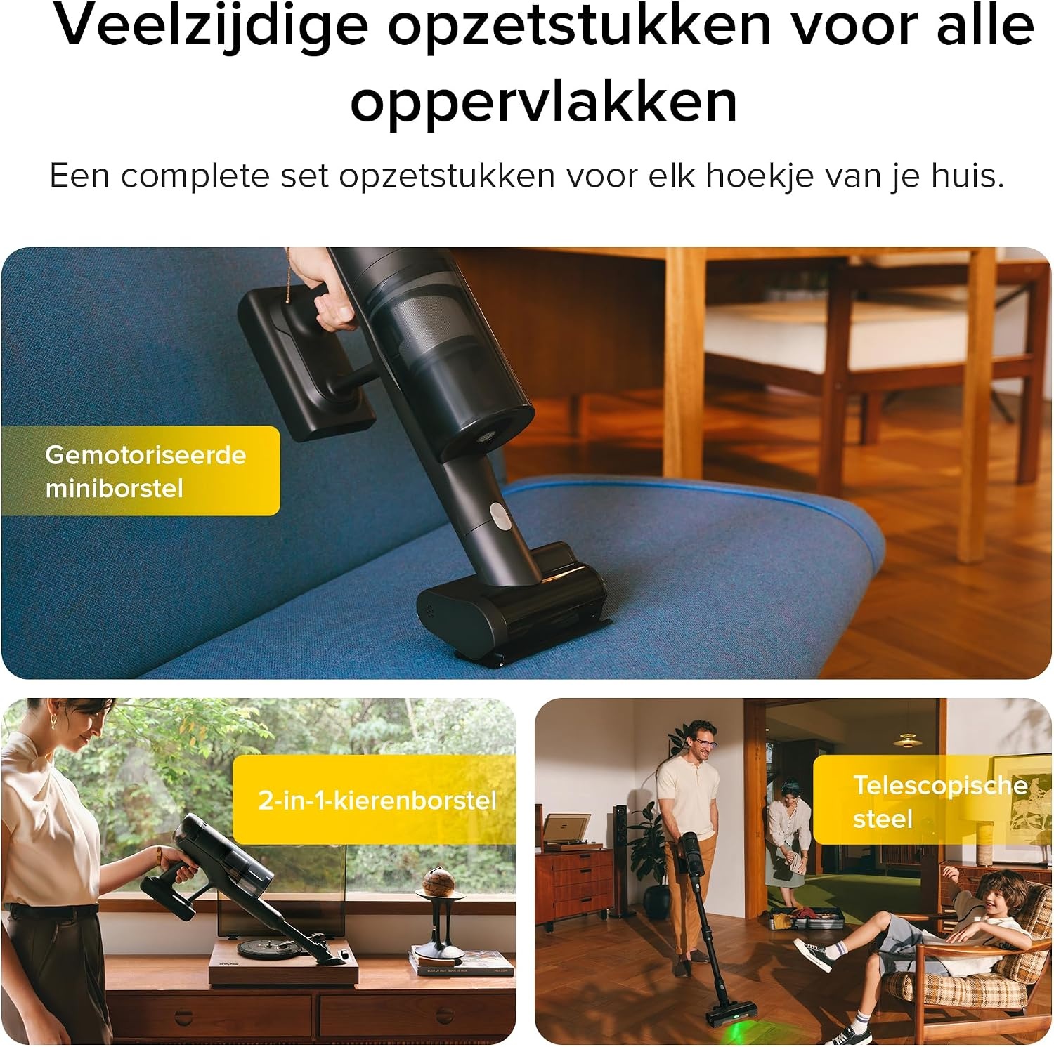 roborock H60 Ultra draadloze stofzuiger, 210 AW, 90 minuten looptijd, flexibele slang 90 graden, led-stofherkenning, anti-klitteborstel voor tapijten, vloeren en dierenharen