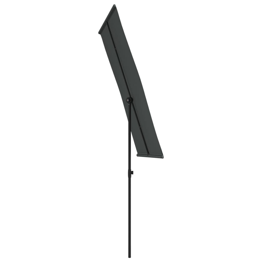 vidaXL Parasol met aluminium paal 180x110 cm antracietkleurig