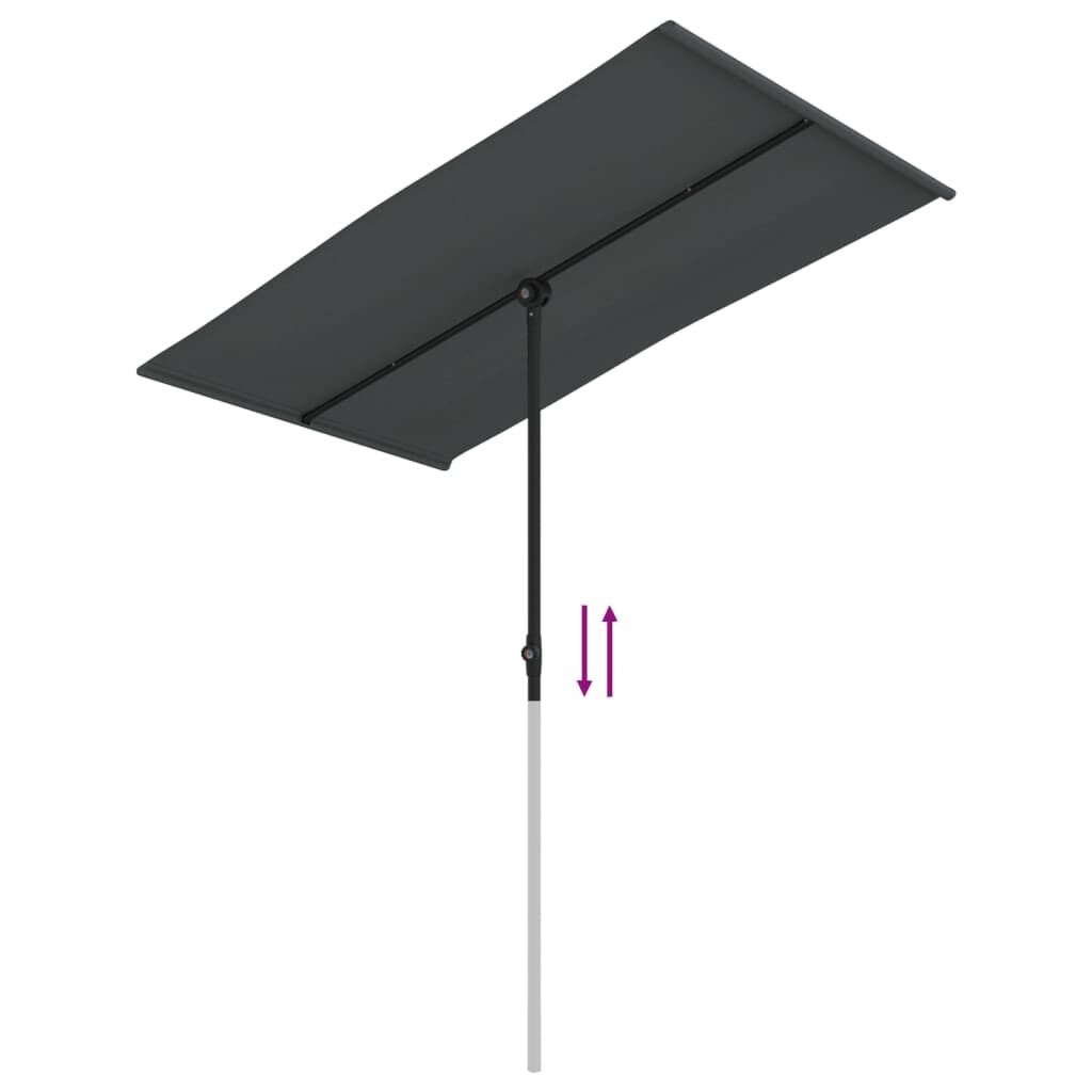 vidaXL Parasol met aluminium paal 180x110 cm antracietkleurig
