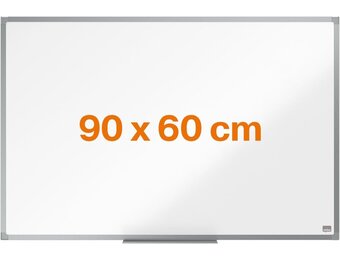 Nobo Basic whiteboard, magnetisch, droog afwasbaar, memobord en magnetische tekenborden, zilveren aluminium frame, 900 x 600 mm, exclusief Amazon - Maat 90B x 60H cm