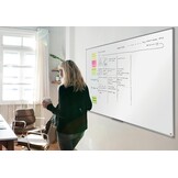 Nobo Basic whiteboard, magnetisch, droog afwasbaar, memobord en magnetische tekenborden, zilveren aluminium frame, 900 x 600 mm, exclusief Amazon - Maat 90B x 60H cm