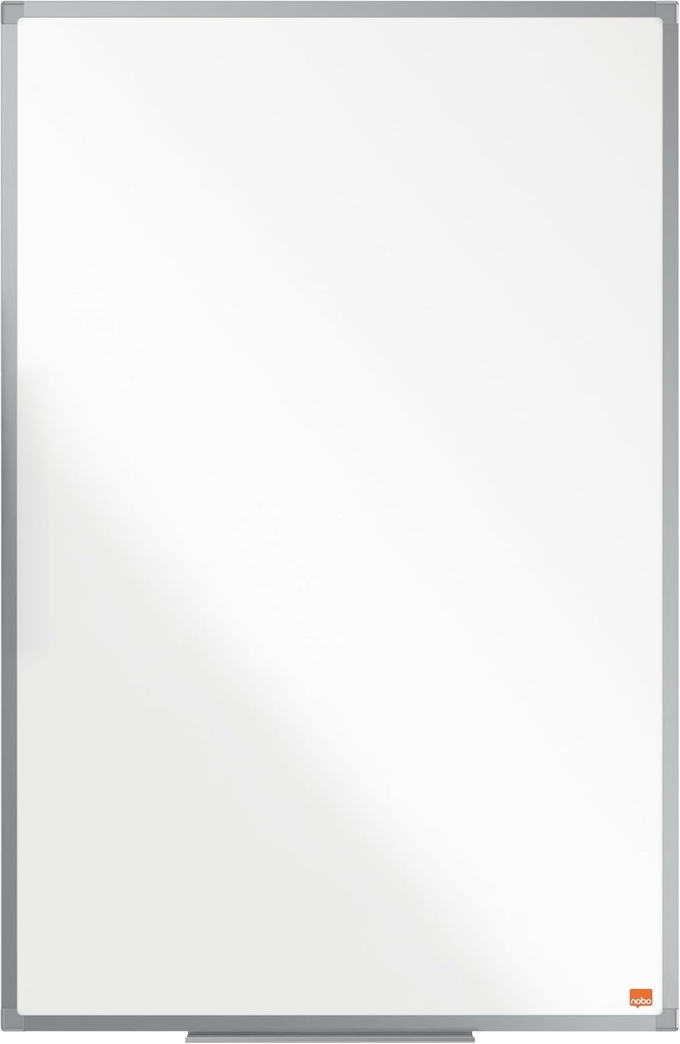 Nobo Basic whiteboard, magnetisch, droog afwasbaar, memobord en magnetische tekenborden, zilveren aluminium frame, 900 x 600 mm, exclusief Amazon - Maat 90B x 60H cm
