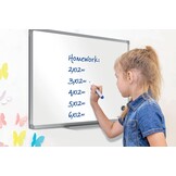 Nobo Basic whiteboard, magnetisch, droog afwasbaar, memobord en magnetische tekenborden, zilveren aluminium frame, 900 x 600 mm, exclusief Amazon - Maat 90B x 60H cm