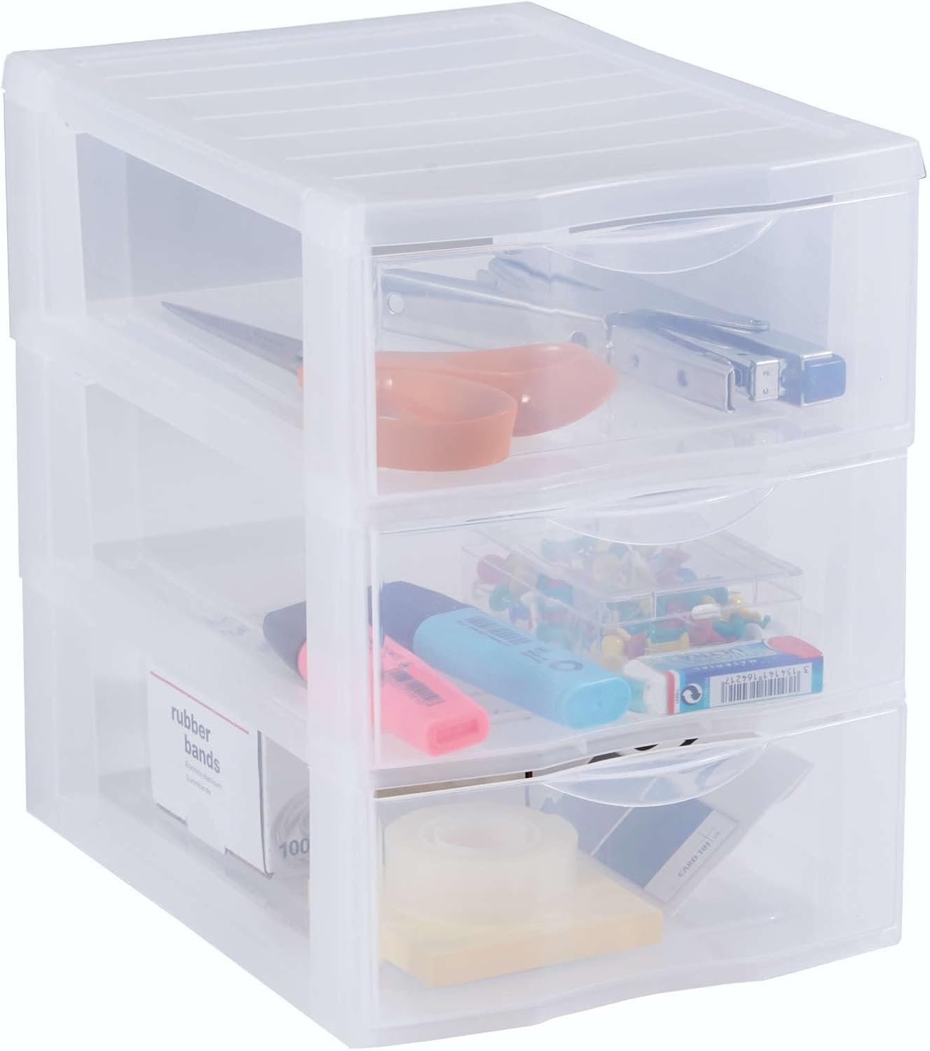 Sundis Orgamix Opbergtoren met 5 lades A4 - Zwart/Transparant - 36,5 x 26 x 61 cm