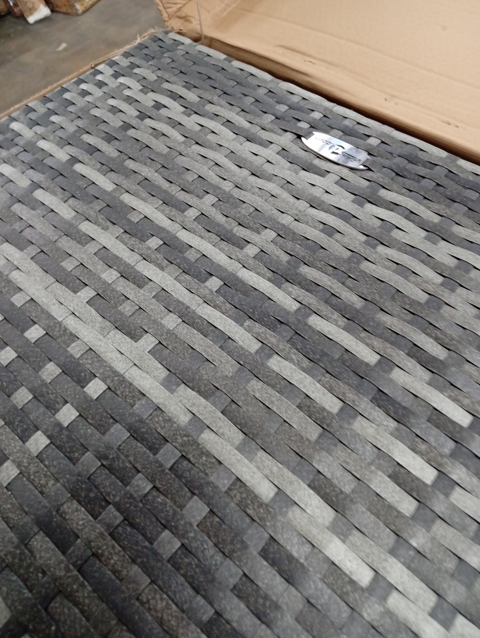 vidaXL Tuinhoekbank met kussens poly rattan grijs