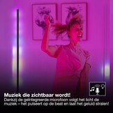 Osram Matter over Wifi Floor Corner LED staande lamp, 1400 mm, 14 W, RGBW, 2700-6500 K, wifi, afstandsbediening, zwart, omgevingslicht
