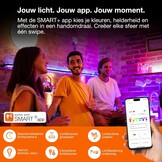 Osram Matter over Wifi Floor Corner LED staande lamp, 1400 mm, 14 W, RGBW, 2700-6500 K, wifi, afstandsbediening, zwart, omgevingslicht