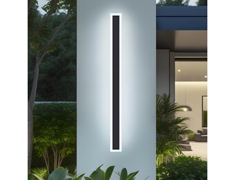 25W 120CM Zwarte IP65 LED-Wandlamp voor buiten,Koel Wit Licht 6000K