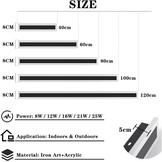 25W 120CM Zwarte IP65 LED-Wandlamp voor buiten,Koel Wit Licht 6000K