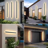 25W 120CM Zwarte IP65 LED-Wandlamp voor buiten,Koel Wit Licht 6000K