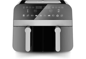 Heteluchtfriteuse Air Fryer Dubbele Mand 9L 2400W Zwart Grijs (34% korting)