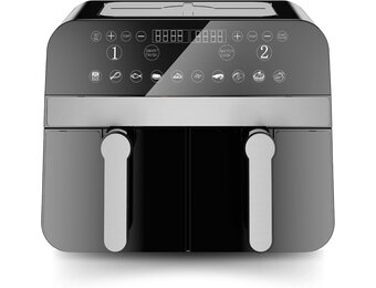 Comfy Nest, CNAFD45NB, heteluchtfriteuse, Air Fryer, digitale dubbele mand, 2400 W, 9 l, gezond en snel koken, modern design, eenvoudig te bedienen, ideaal voor het hele gezin, zwart