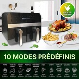 Comfy Nest, CNAFD45NB, heteluchtfriteuse, Air Fryer, digitale dubbele mand, 2400 W, 9 l, gezond en snel koken, modern design, eenvoudig te bedienen, ideaal voor het hele gezin, zwart