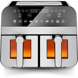 Comfy Nest, CNAFD45NB, heteluchtfriteuse, Air Fryer, digitale dubbele mand, 2400 W, 9 l, gezond en snel koken, modern design, eenvoudig te bedienen, ideaal voor het hele gezin, zwart