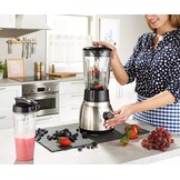 Russell Hobbs Blender Smoothie Maker 2-in-1 (1,5 L Glazen Kan & 0,6 L To-Go Drinkfles Incl. Deksel, Vaatwasmachinebestendig, Pulse/Ice Crush-Functie BPA-vrij) 23821-56 [Energy Klasse A+++]
