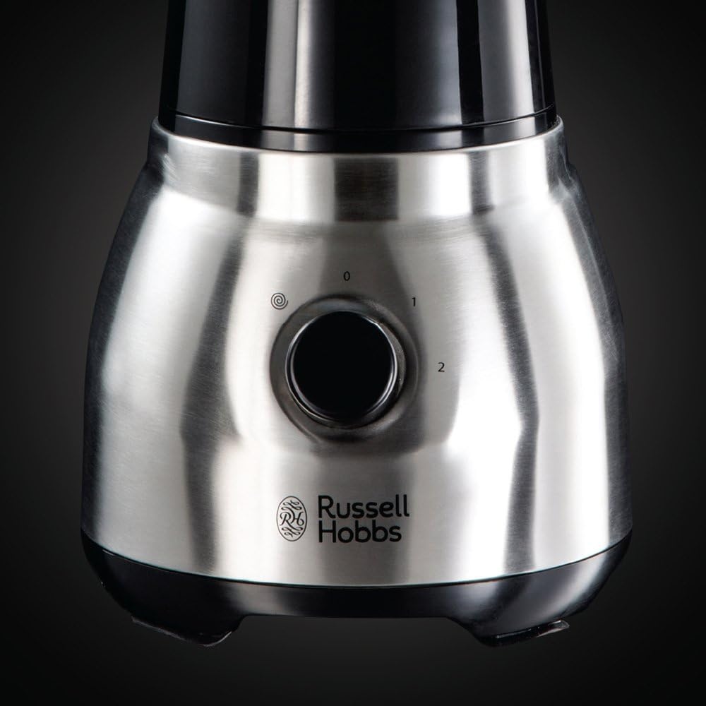 Russell Hobbs Blender Smoothie Maker 2-in-1 (1,5 L Glazen Kan & 0,6 L To-Go Drinkfles Incl. Deksel, Vaatwasmachinebestendig, Pulse/Ice Crush-Functie BPA-vrij) 23821-56 [Energy Klasse A+++]
