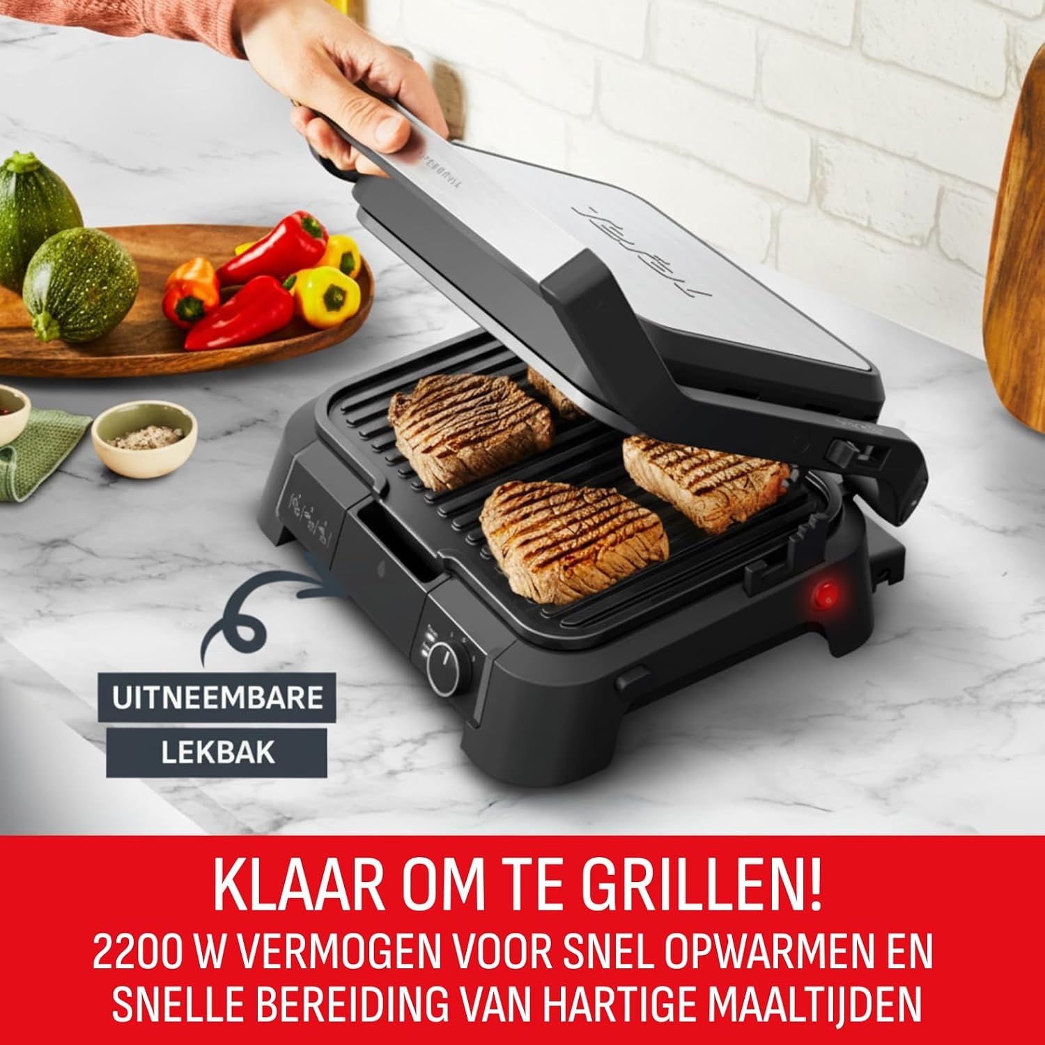 Tefal SuperGrill 3-in-1 contactgrill, 2000 W, barbecue en ovenstand GC510D