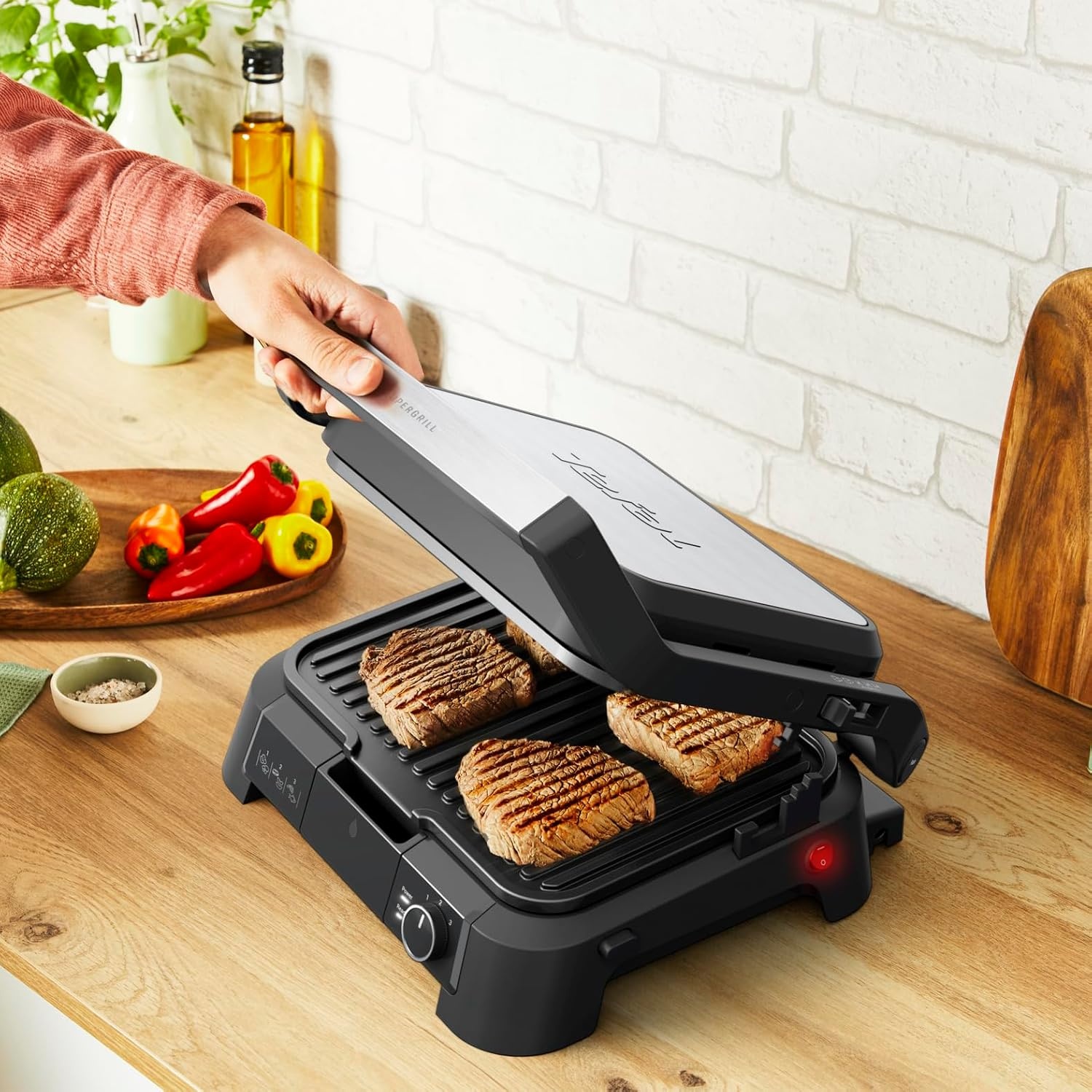 Tefal SuperGrill 3-in-1 contactgrill, 2000 W, barbecue en ovenstand GC510D