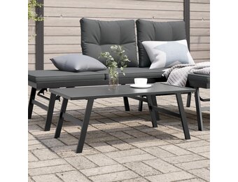 vidaXL Tuintafeltje 90x45x35 cm gepoedercoat staal zwart