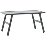 vidaXL Tuintafeltje 90x45x35 cm gepoedercoat staal zwart
