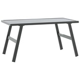 vidaXL Tuintafeltje 90x45x35 cm gepoedercoat staal zwart