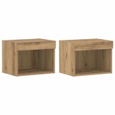 vidaXL Tv-meubelset 2 st Artisan Eiken Bewerkt hout