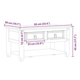 vidaXL Salontafel met lades Corona 85x50x45 cm massief grenenhout