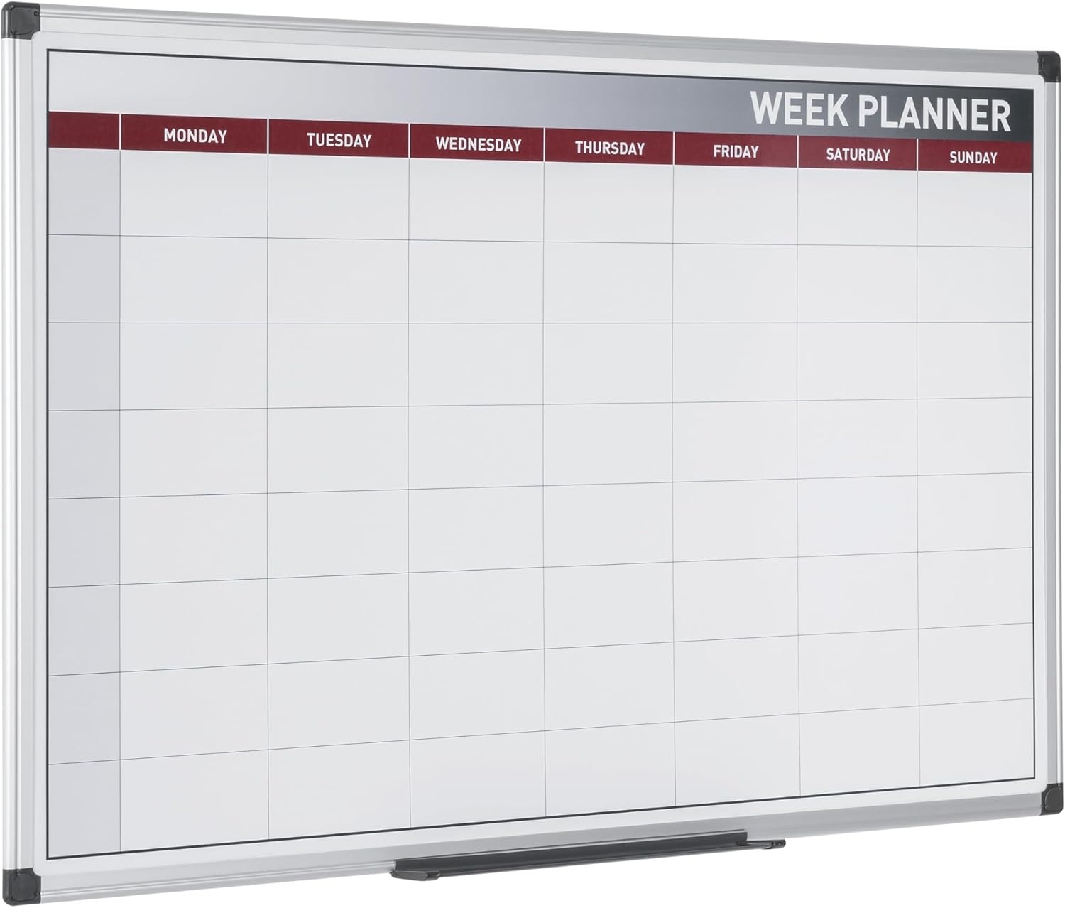 Bi-Office GA0233170 Magnetische Weekplanner Met Geanodiseerd Aluminium Omlijsting, Magnetisch Oppervlak Van Gelakt Staal, 60 x 45 cm