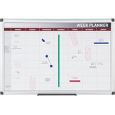 Bi-Office GA0233170 Magnetische Weekplanner Met Geanodiseerd Aluminium Omlijsting, Magnetisch Oppervlak Van Gelakt Staal, 60 x 45 cm