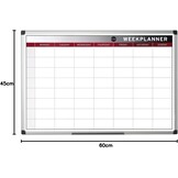 Bi-Office GA0233170 Magnetische Weekplanner Met Geanodiseerd Aluminium Omlijsting, Magnetisch Oppervlak Van Gelakt Staal, 60 x 45 cm