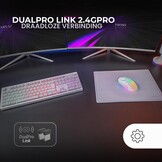 Mars Gaming MCPWX, Spaans, Draadloze Gaming-Combo, DualPro Link 2.4GPRO-Technologie, Volledig FRGB-toetsenbord met Multimediabediening + RGB 3200DPI Muis + Antislip Muismat 360x260mm, Wit